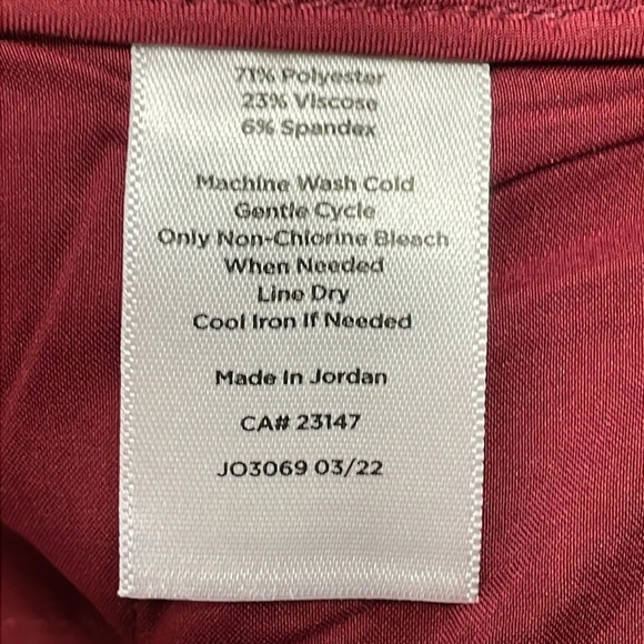 NWOT Talbots Belted Wide Leg Crop Pants Burgundy Wine SP - Picture 14 of 15